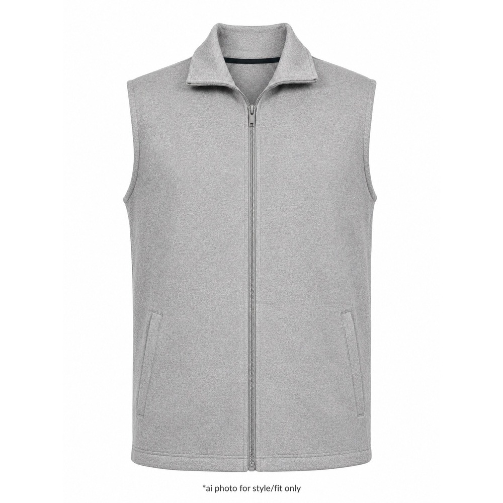 Orvis Men's XXL Full Zip Vest Heather Gray‎ Stretch Knit Pockets Outdoor